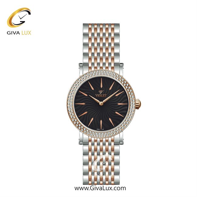 ساعت مچی اورجینال زنانه ویولت VIOLET رزگلد-نقره ای | نقره ای-رزگلد| مشکی| کد رفرنس 0593/2